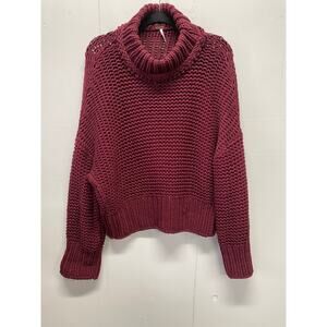 Free people Urban Outfitters Women's Chunky Knit Sweater Size Large Burgundy